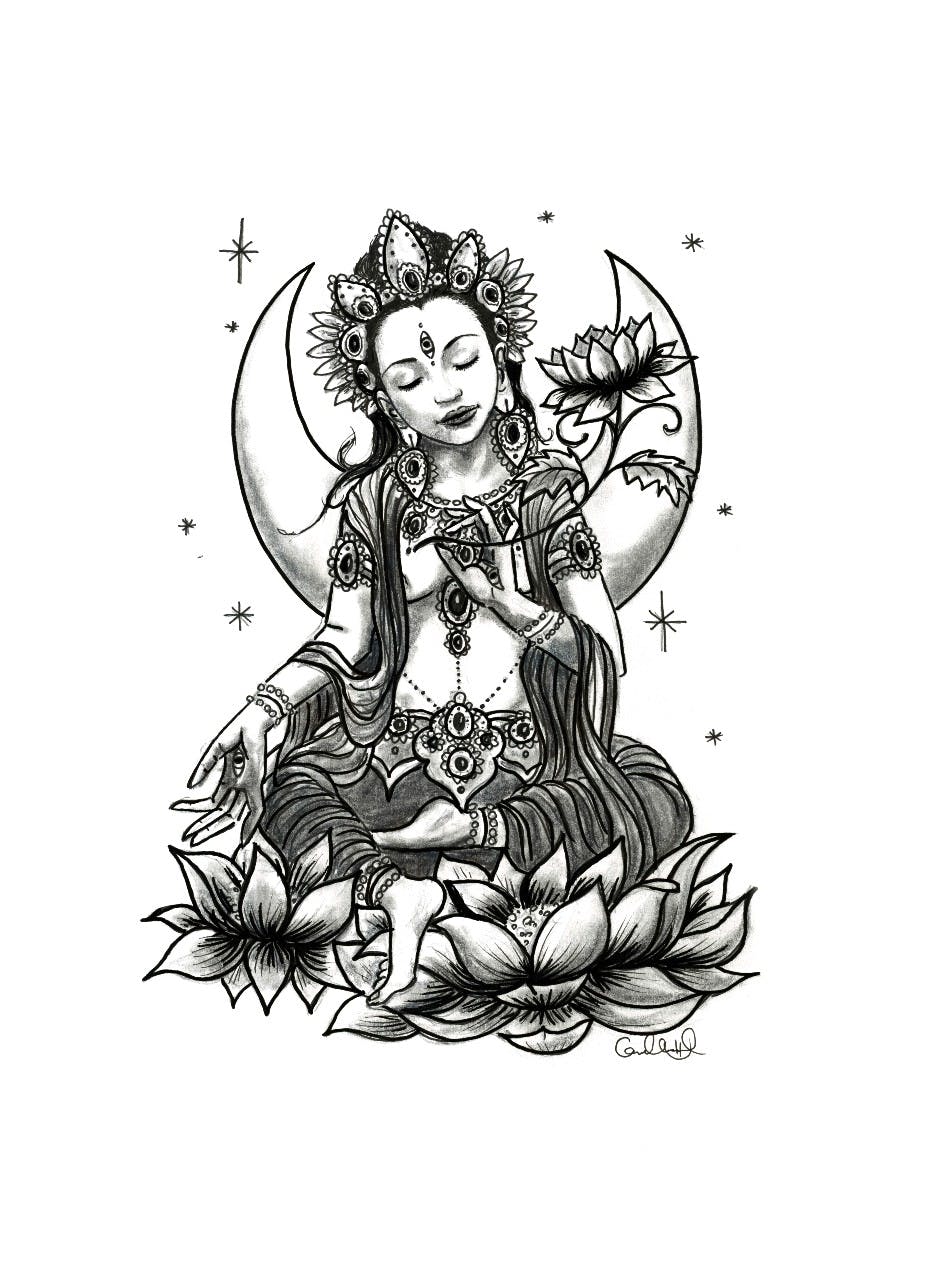 Print Tara - Den kvinnliga Buddan