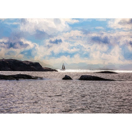 Segelbåt vid horisonten