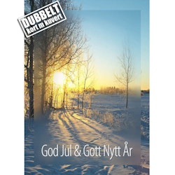 God Jul Morgonsol - Dubbelt julkort med kuvert