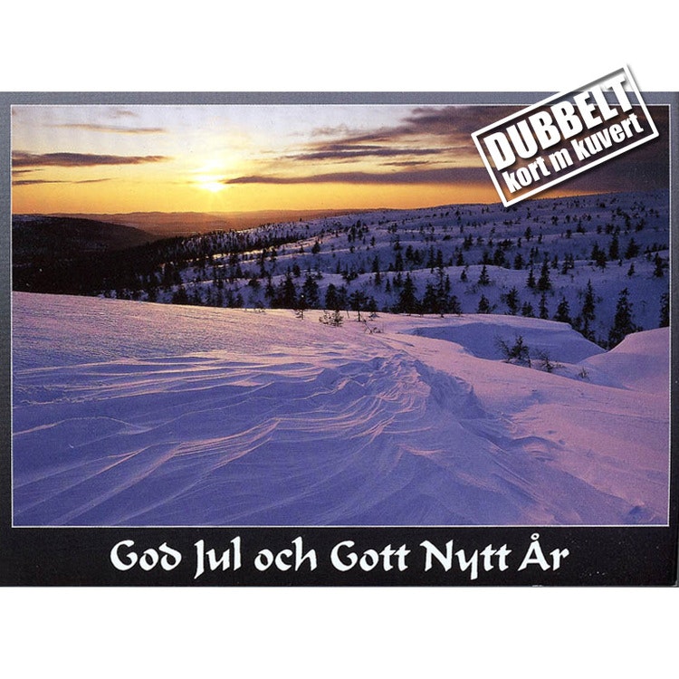 Vinterfjäll - Dubbelt julkort med kuvert