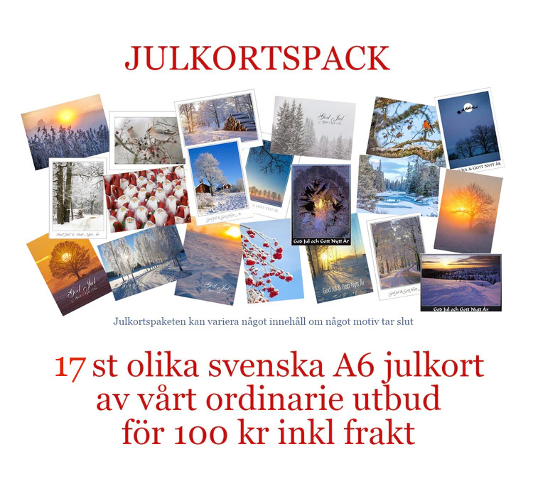 17 st svenska julkort i A6 format