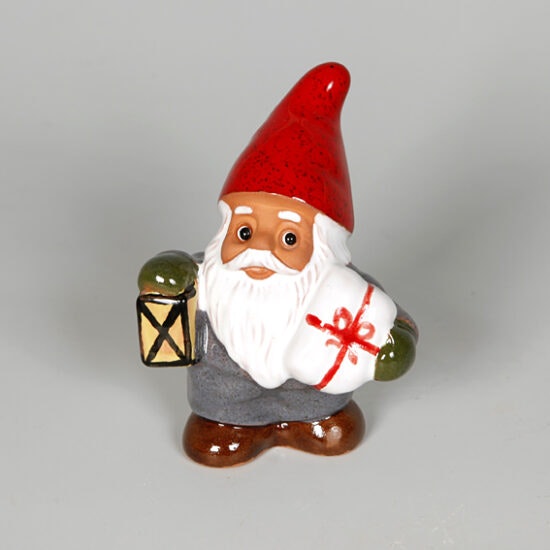 Tomte med Paket och Lykta