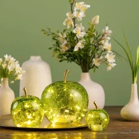 Glas Äpple med 20 ledljus