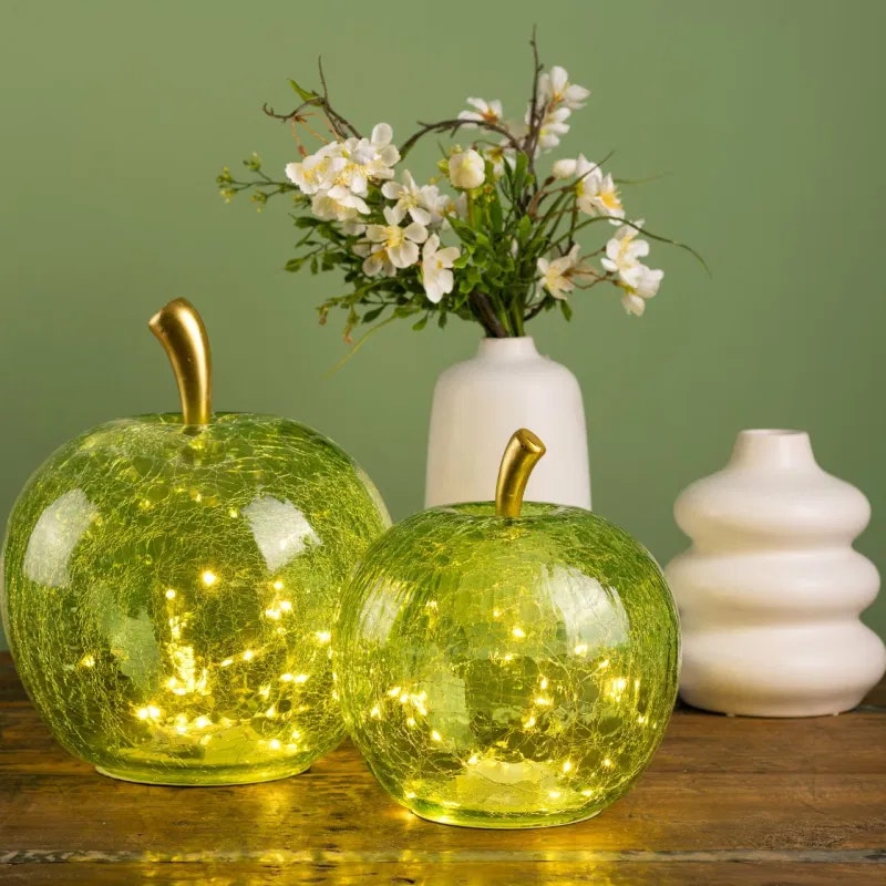 Glas Äpple med 30 ledljus