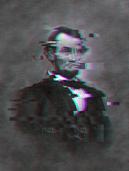Glitchy Lincoln Poster