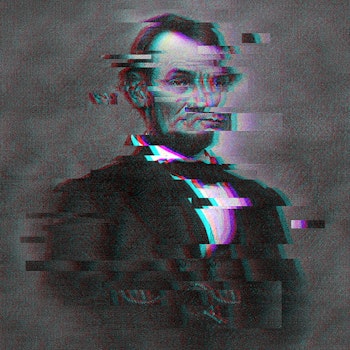 Glitchy Lincoln Poster
