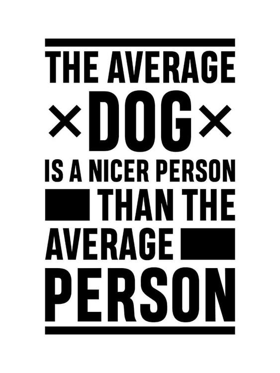 The Average Dog Is A Nicer Person Than The Average Person Poster
