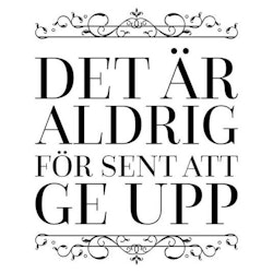 Det Är Aldrig För Sent Att Ge Upp Poster