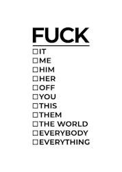 Fuck Checklist Poster