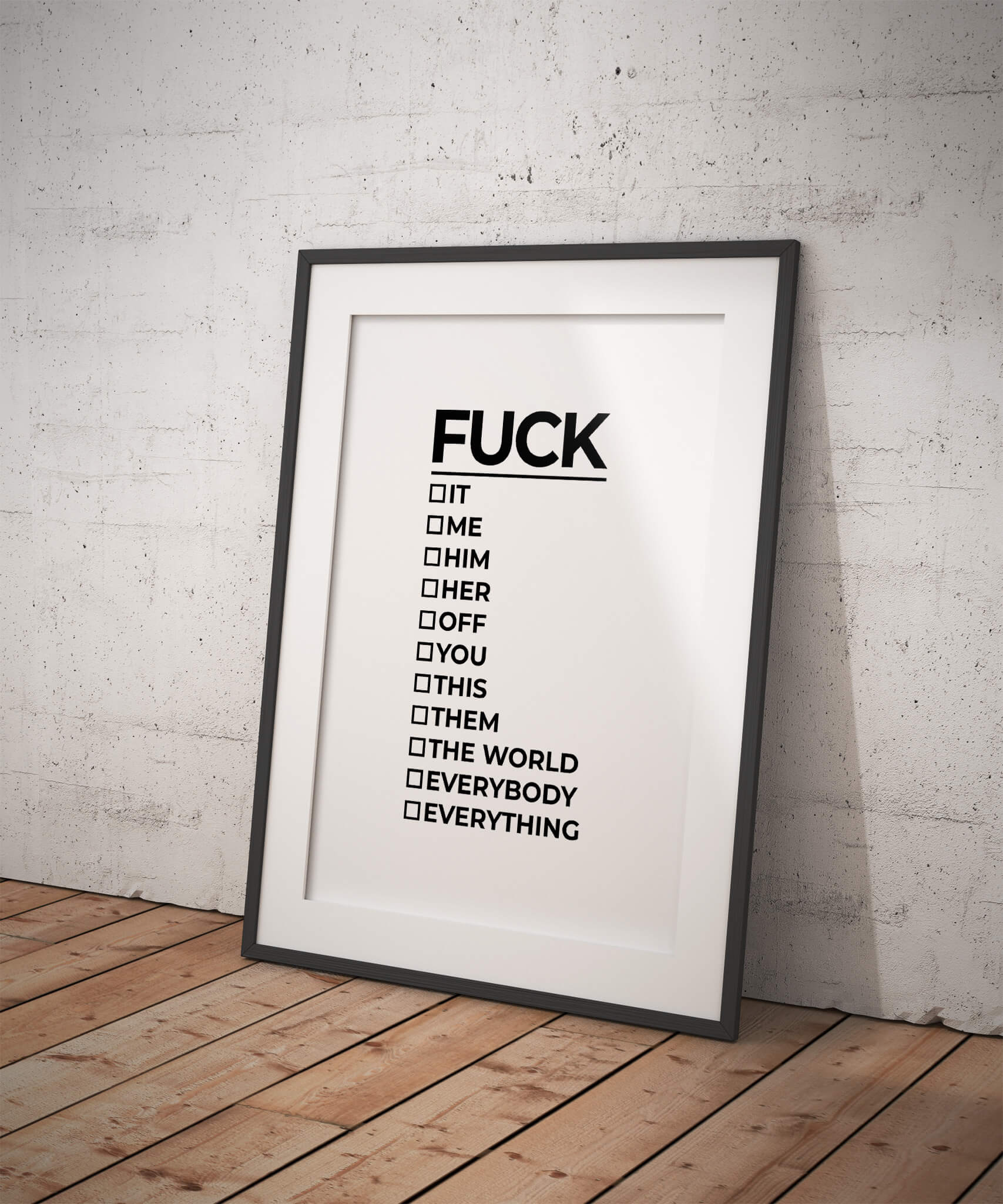 Fuck Checklist Poster