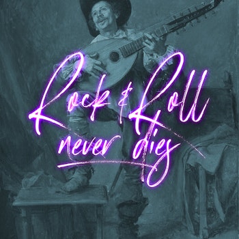 Rock & Roll Never Dies Neon Poster
