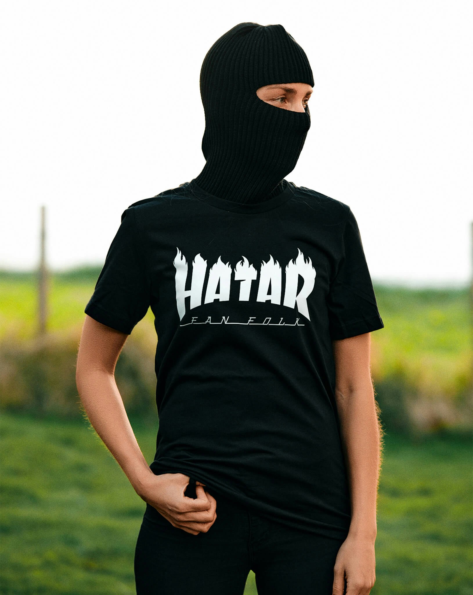 Hatar Fan Folk Flames V2 - T-Shirt (Svart)