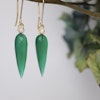 ”Liljekonvalj” örhänge med grön agat och diamanter