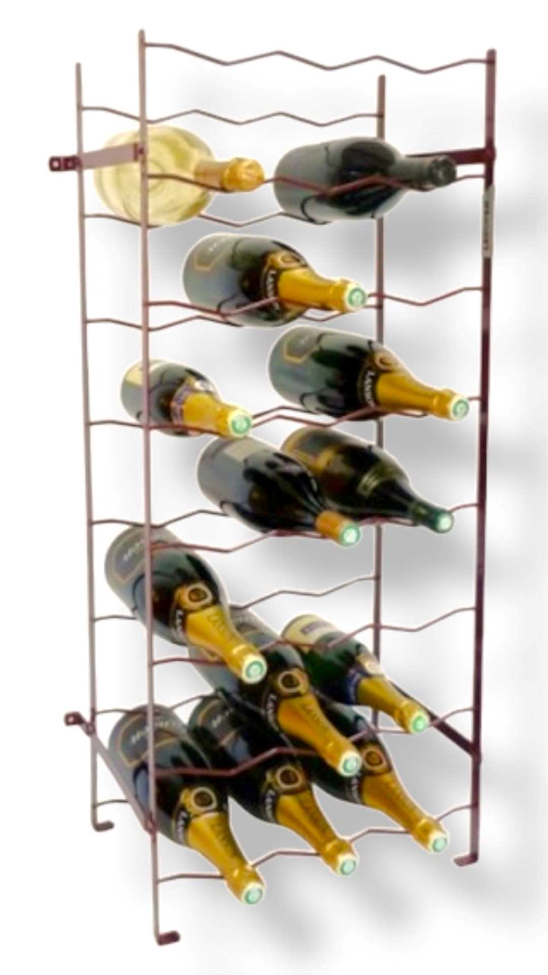Vinställ i vinröd metall för 24 magnum flaskor