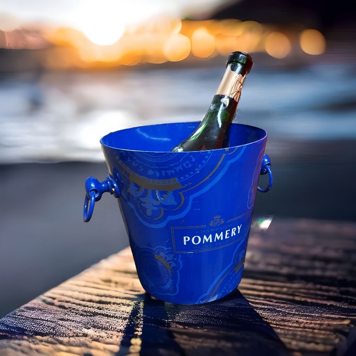 Champagnekylare vintage blå  Pommery magnum