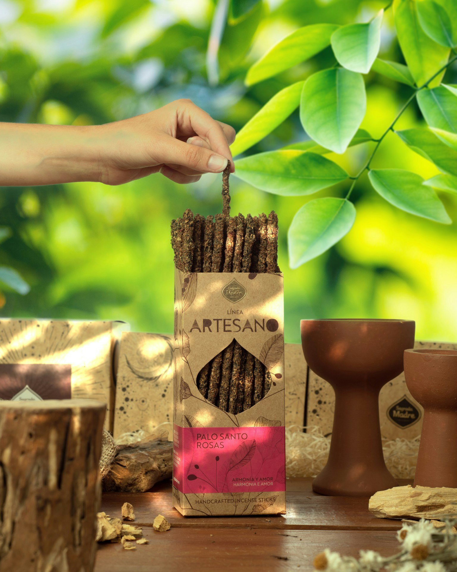 Sagrada Madre Artesano x 1 line - Palo Santo med Jasmin, rökelsepinne styckvis