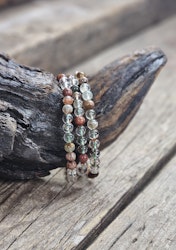Rutilkvarts och Lodolit mix, armband 6mm runda pärlor -30% fyndexemplar SMÅ storlek
