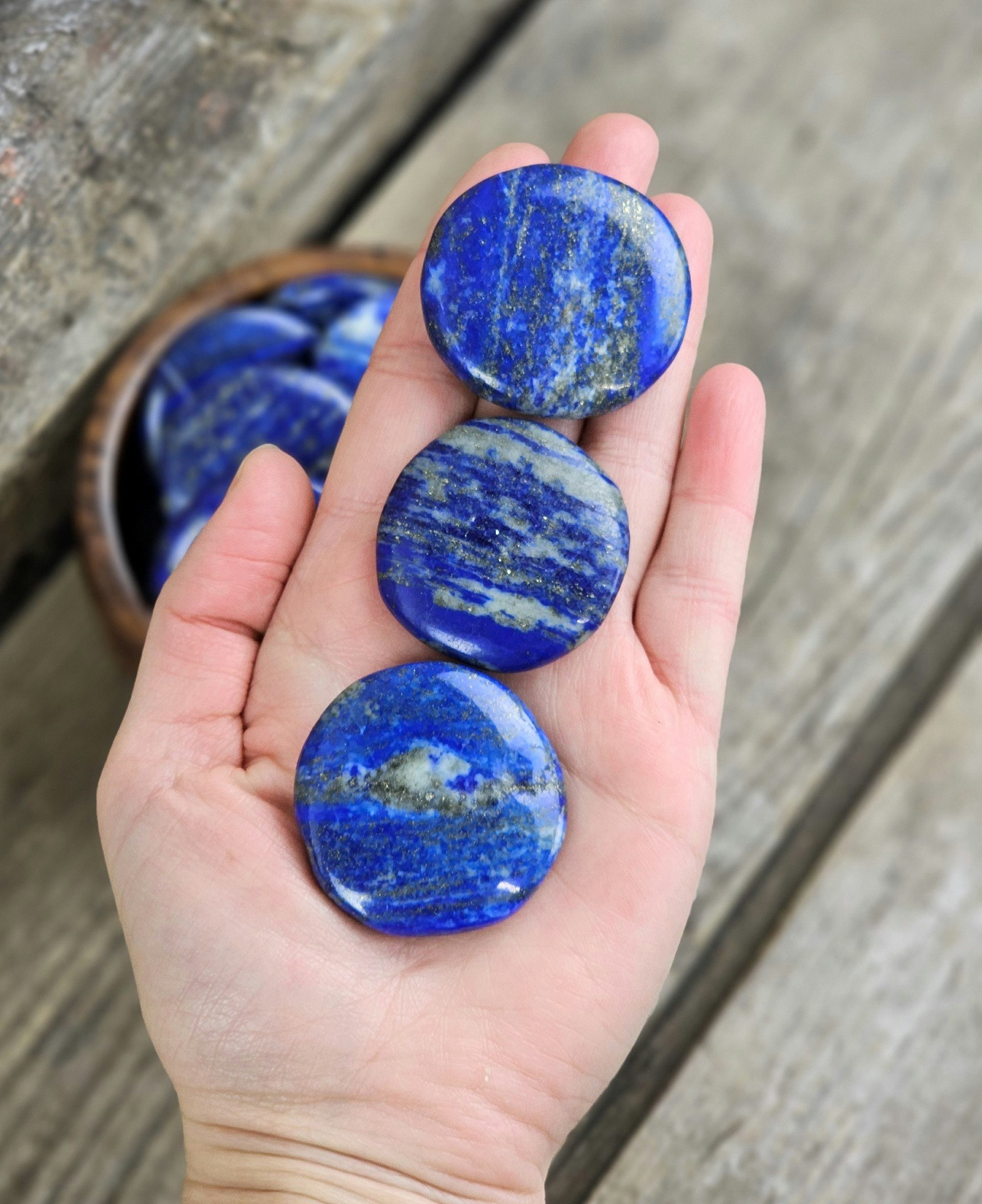 Lapis Lazuli platta, touchstone -50% fyndexemplar  mindre storlek/lägre kvalité mindre blå