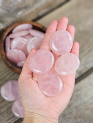 Rosenkvarts platta, touchstone -30% fyndexemplar mindre storlek