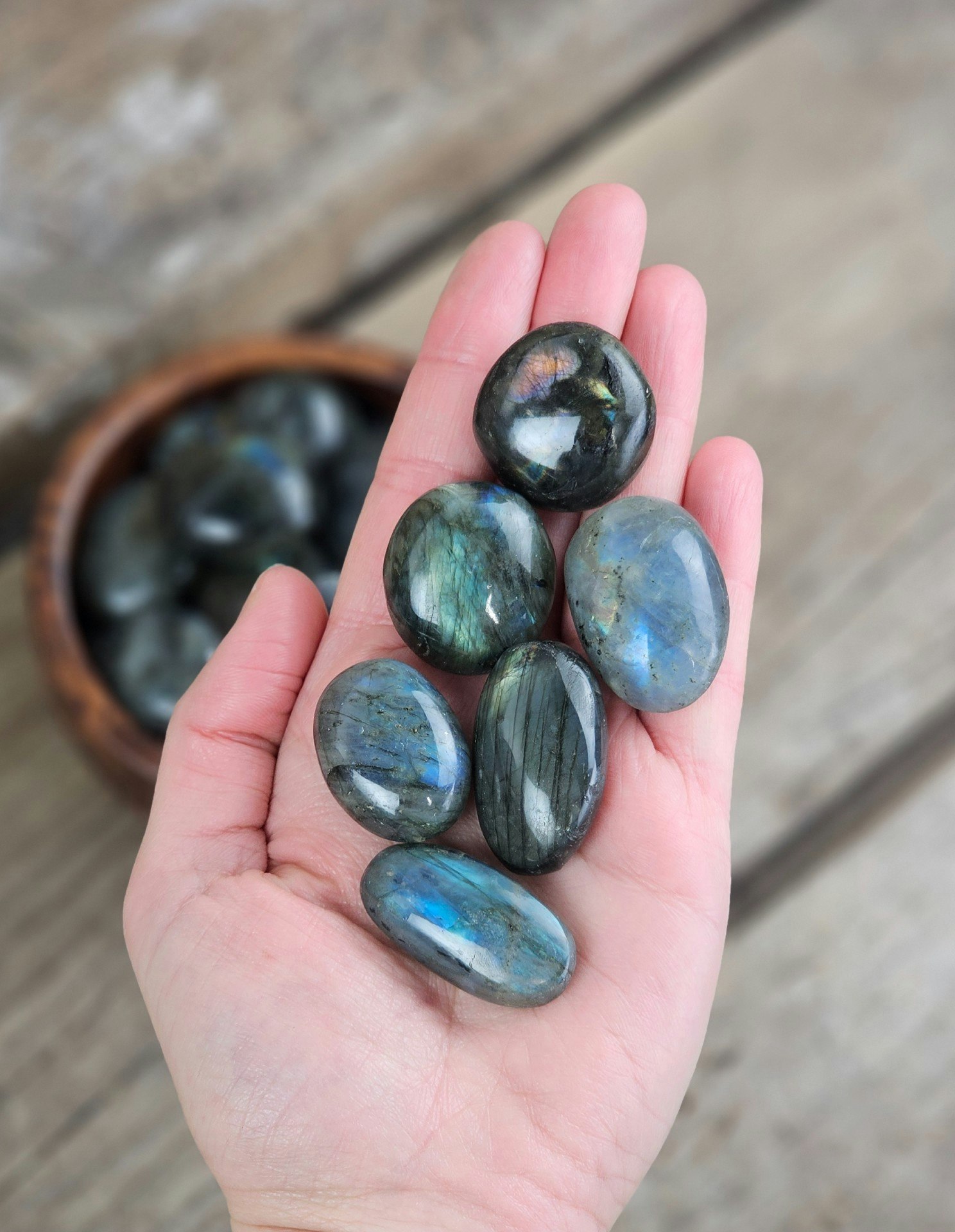 Labradorit, mini touchstone -25% fynd lite sämre polering/lite mindre storlek