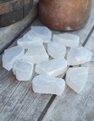 Vit Selenit, mini rå skiva (rökelsehållare) -20% fynd repiga