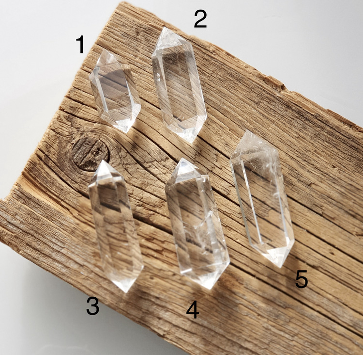 Bergskristall, dubbelterminerade spetsar #1-5