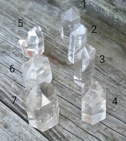 Bergskristall, polerade spetsar #1-7