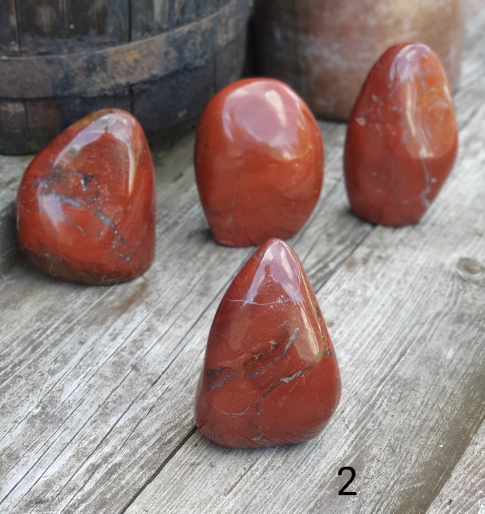 Röd Jaspis, polerade kristaller stående friform #1-4
