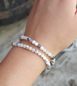 Dendrit Opal, armband 4mm runda pärlor