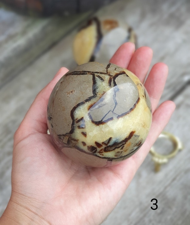 Septarian / Draksten, stora klot #1-3