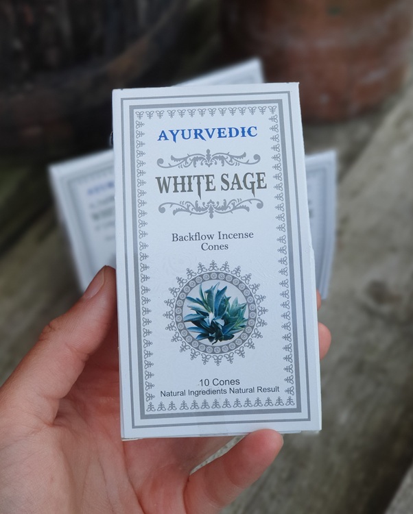 Ayurvedic - White Sage, rökelsekoner backflow