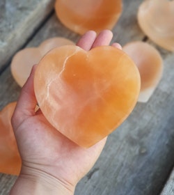 Orange/Rosa Selenit, hjärta skål