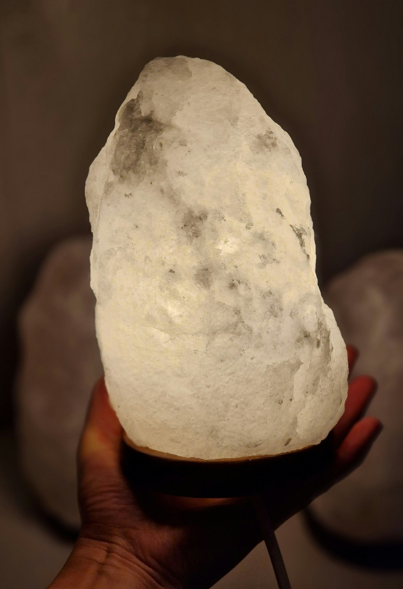 Vit Saltkristall, lampa