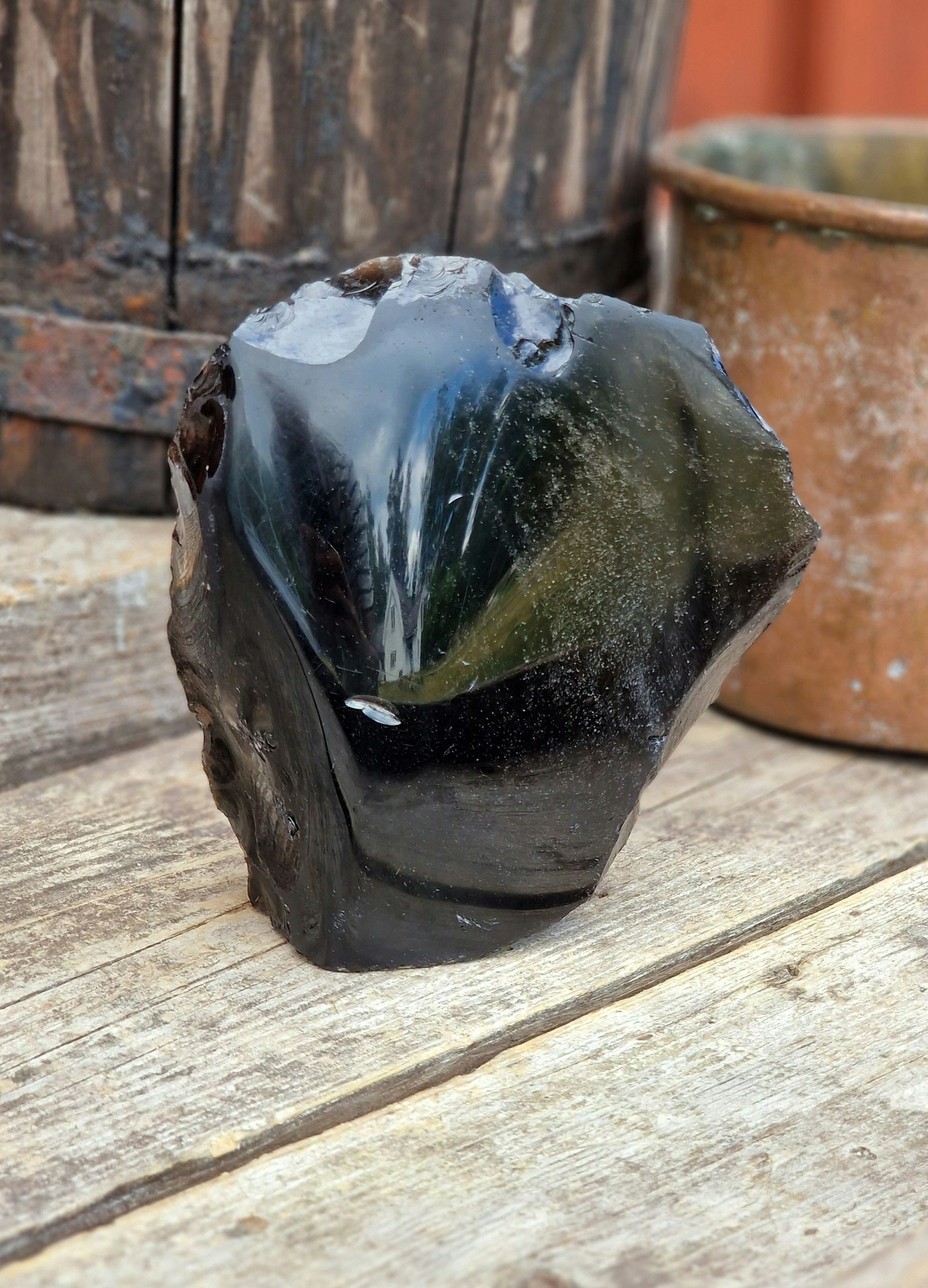 Halvpolerad Svart Obsidian #1