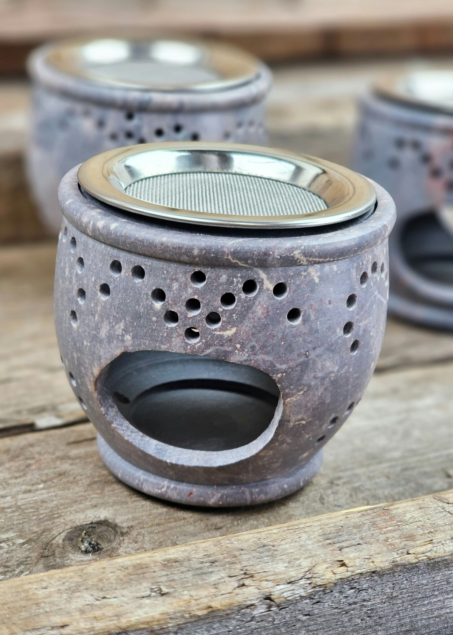 Smudge & Aromalampa, diffuser grå täljsten
