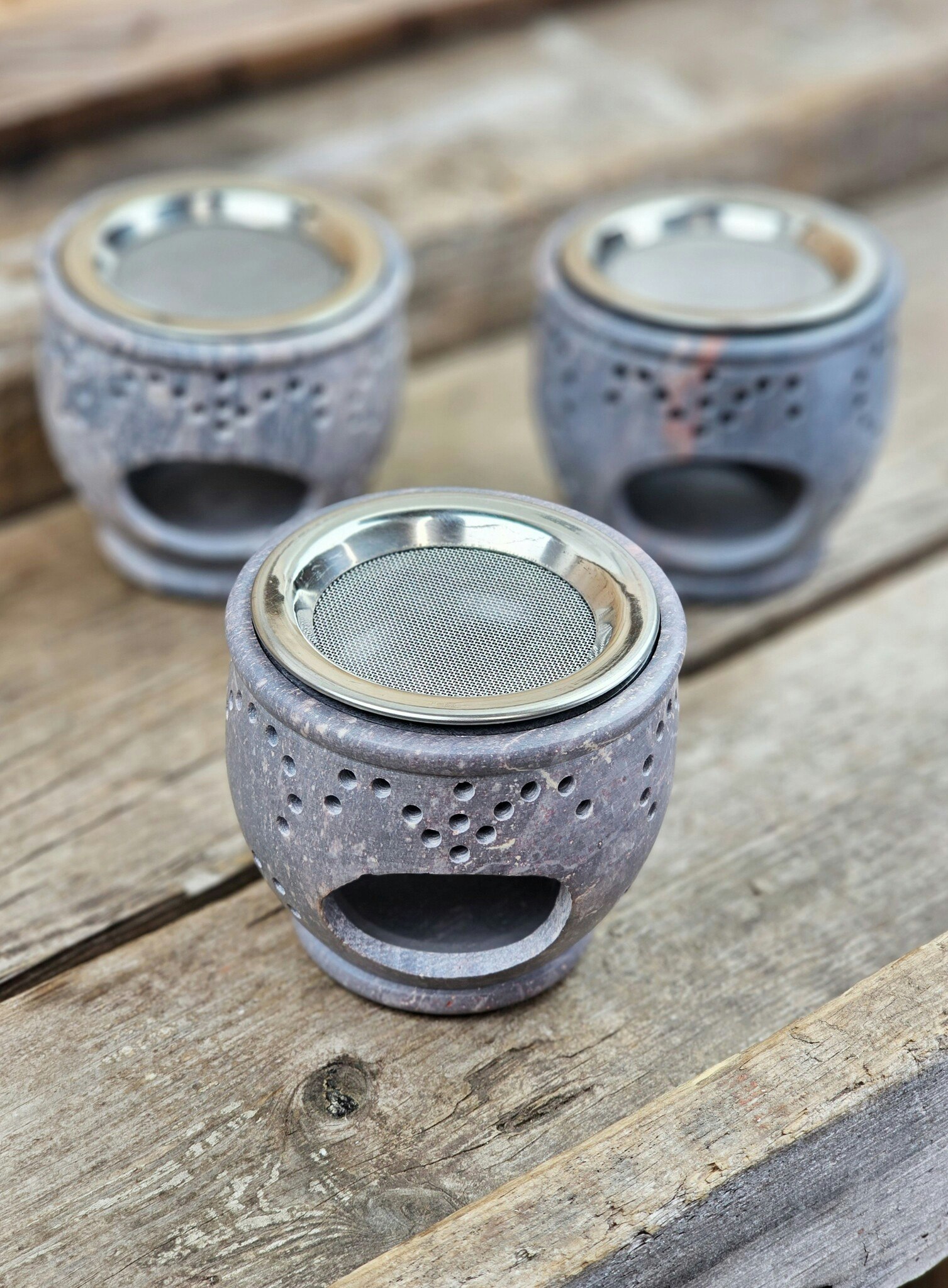 Smudge & Aromalampa, diffuser grå täljsten