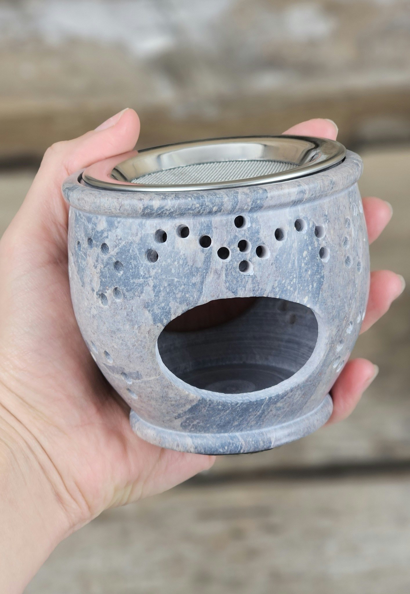 Smudge & Aromalampa, diffuser grå täljsten