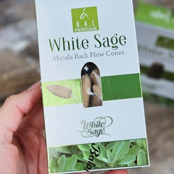 Balaji - White Sage, rökelsekoner backflow
