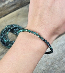 Smaragd, armband 4mm facetterade pärlor