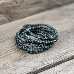 Smaragd, armband 4mm facetterade pärlor