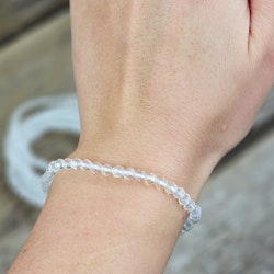 Bergkristall, armband 4mm facetterade pärlor