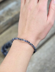 Iolit (Vattensafir), armband 4mm facetterade pärlor