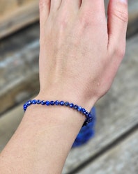 Lapis Lazuli, armband 4mm facetterade pärlor