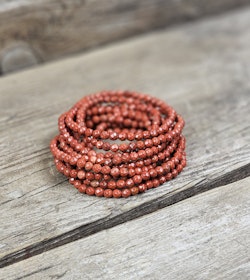 Röd Jaspis, armband 4mm facetterade pärlor