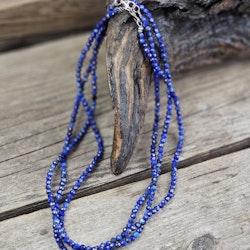 Lapis Lazuli, halsband 4mm facetterade pärlor 925s.