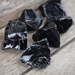Svart Obsidian, extra stor rå