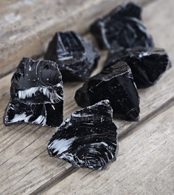 Svart Obsidian, extra stor rå