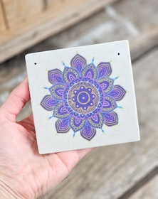 Rökelsehållare, sandsten Mandala