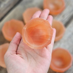 Orange Selenit, liten oktagon skål