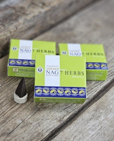 Vijayshree - Golden Nag 7 Herbs, rökelsekoner